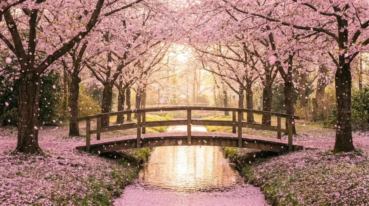樱花桥畔 - 国产一区 唯美风景